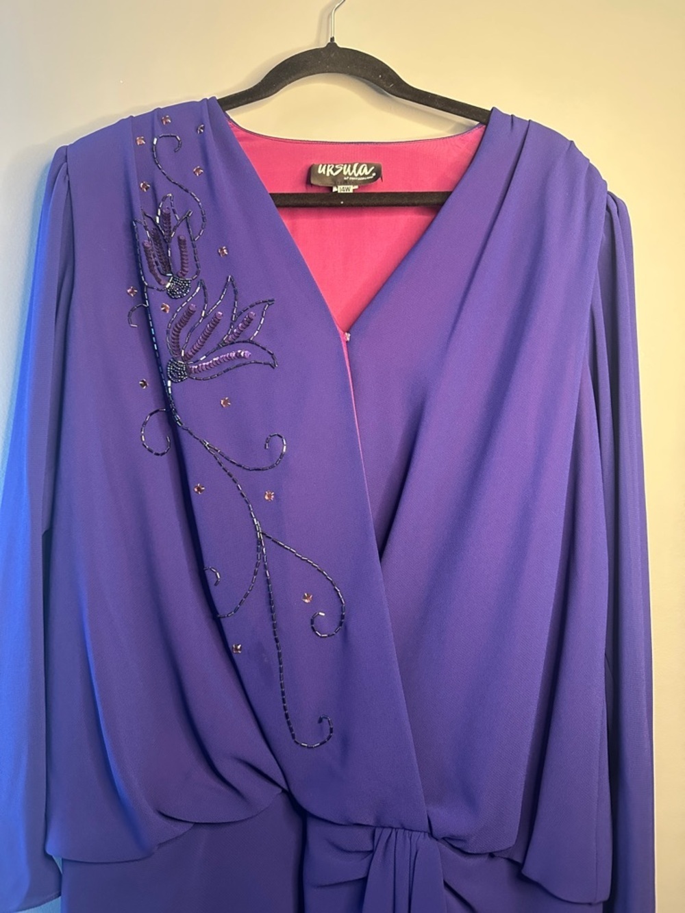Ursula of Switzerland Purple Fancy Dress Size 14W Old money classic quiet luxury - Picture 2 of 7